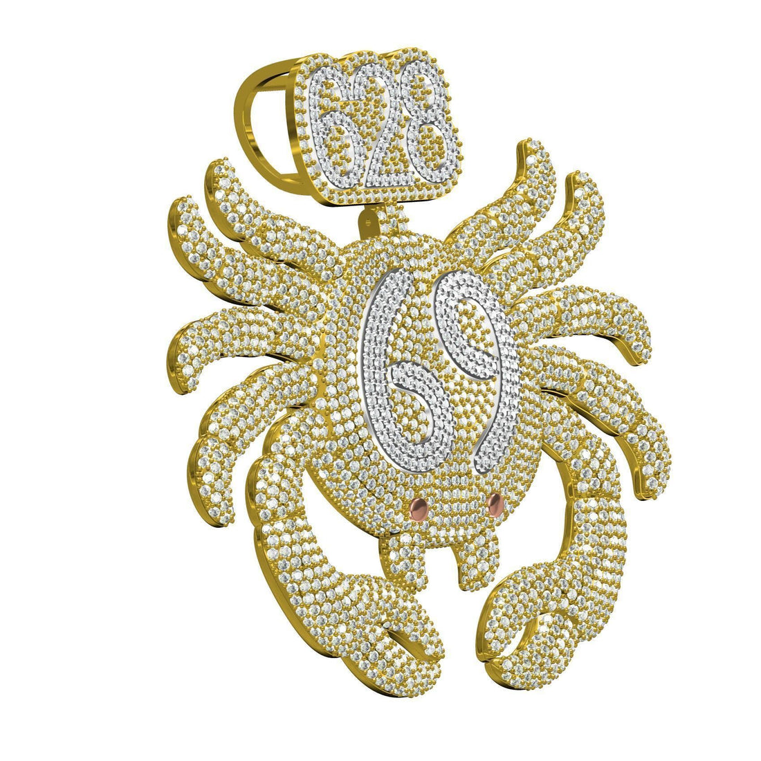 Cancer Zodiac Crab Icedout Hip Hop Pendant