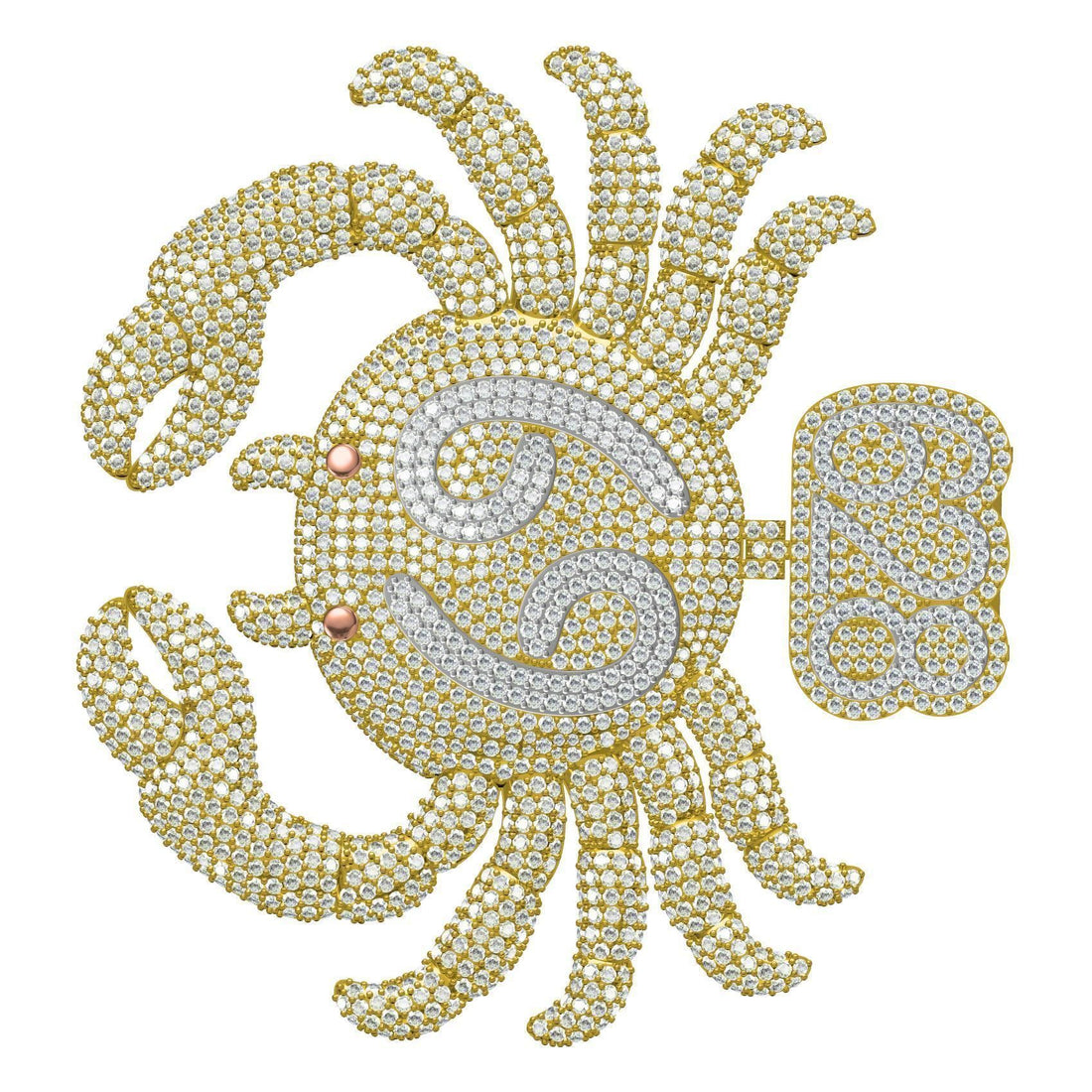 Cancer Zodiac Crab Icedout Hip Hop Pendant
