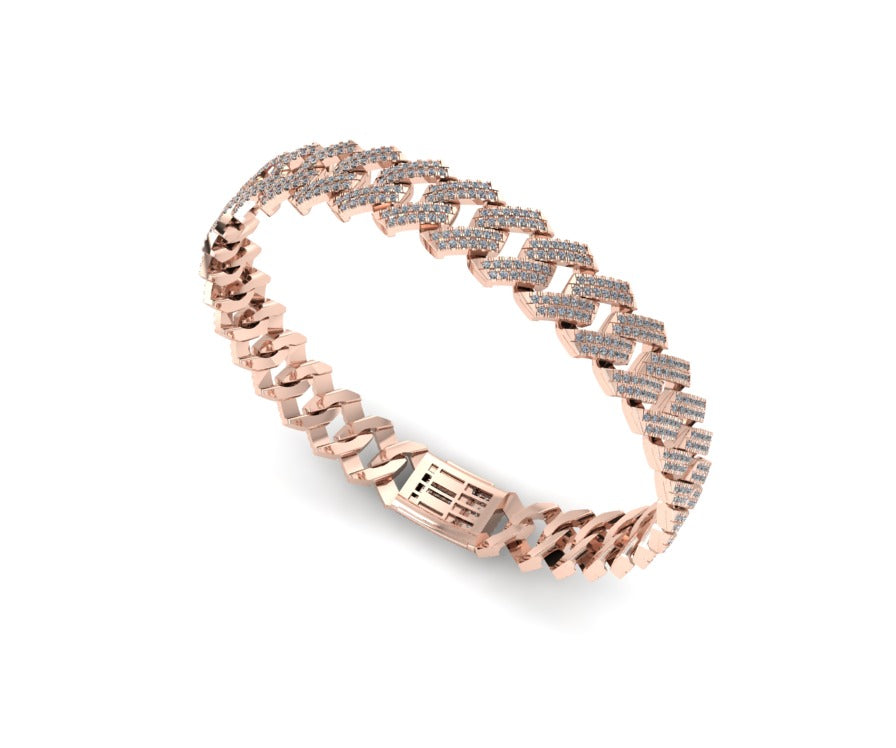 Half Iced Cuban Link Bracelet Luxury Statement Jewelry