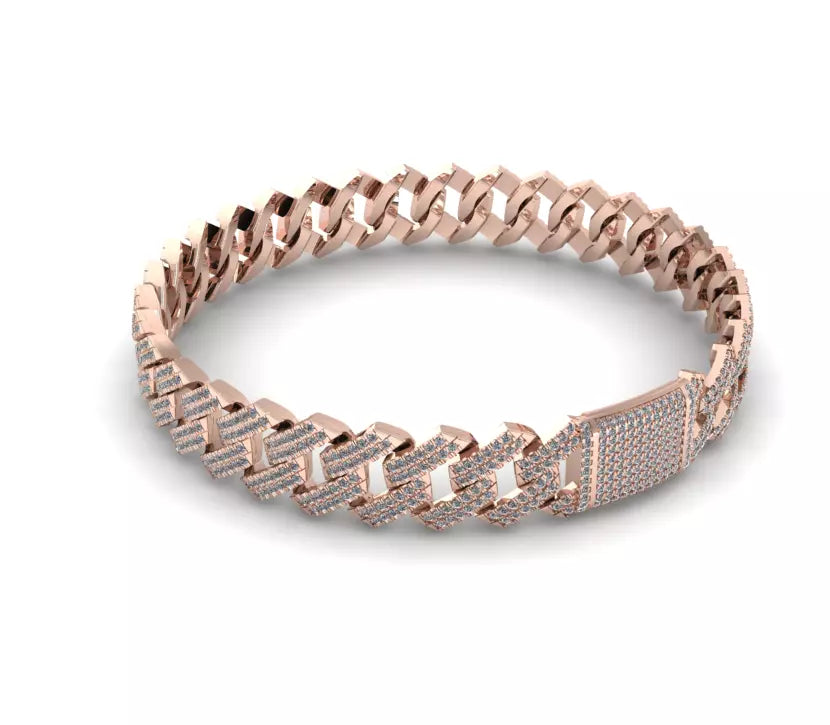 Half Iced Cuban Link Bracelet Luxury Statement Jewelry
