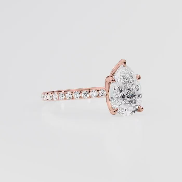 Pear Shaped diamond Pavé Band Ring