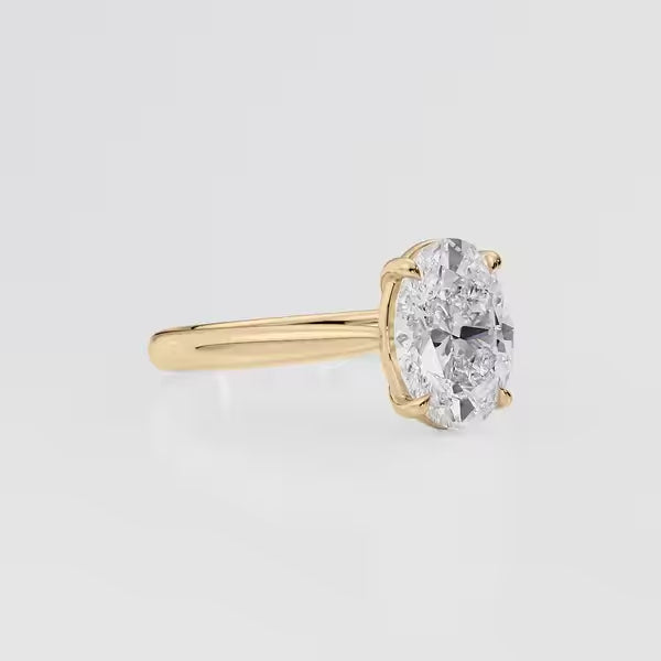 Oval Cut Cathedral Diamond Engagement Ring