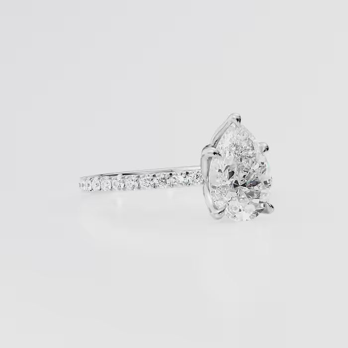 Pear Shaped diamond Pavé Band Ring