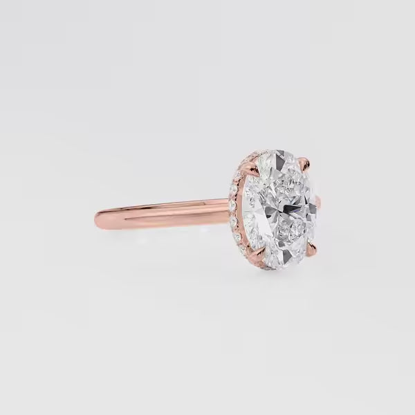 Oval Cut Solitaire Halo Ring