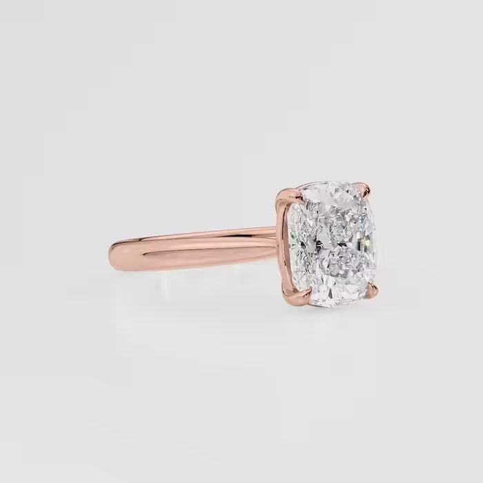 Cushion Cut Cathedral Diamond Engagement Ring Classic Bridal Jewelry