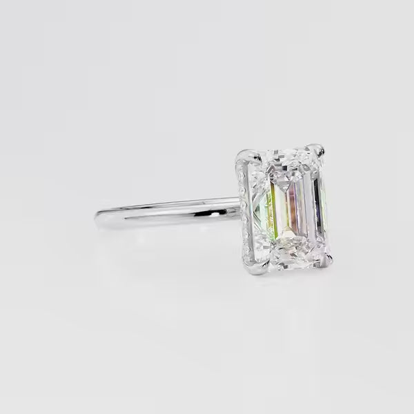 Emerald Cut Solitaire Diamond Engagement Ring