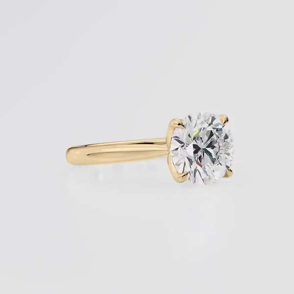 Round Cut Moissanite Engagement Ring Cathedral Setting Design