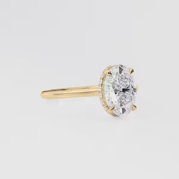Oval Cut Solitaire Halo Ring