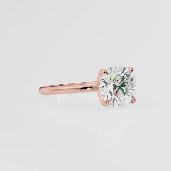 Round Cut Moissanite Solitaire Engagement Ring 14K White Gold