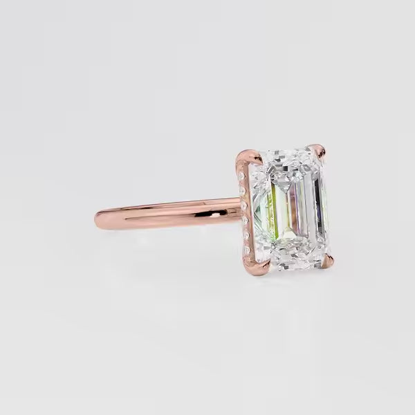 Emerald Cut Solitaire Diamond Engagement Ring