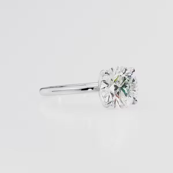 Round Cut Moissanite Solitaire Engagement Ring 14K White Gold