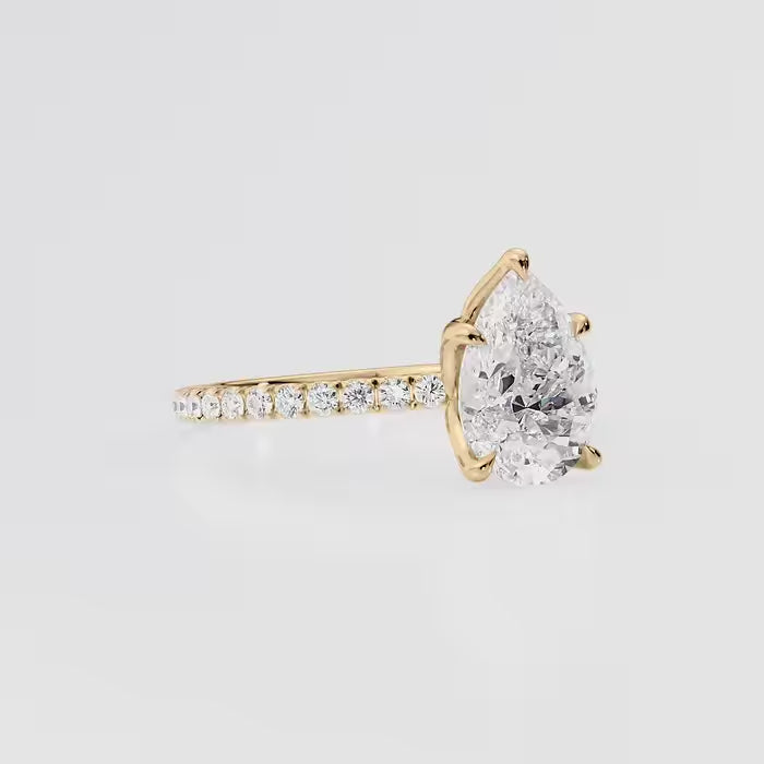 Pear Shaped diamond Pavé Band Ring