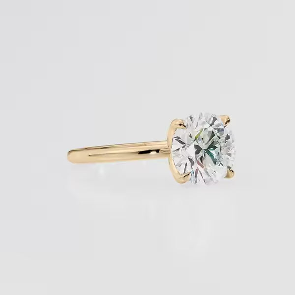 Round Cut Moissanite Solitaire Engagement Ring 14K White Gold