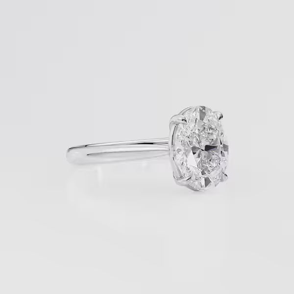 Oval Cut Cathedral Diamond Engagement Ring