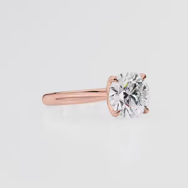 Round Cut Moissanite Engagement Ring Cathedral Setting Design