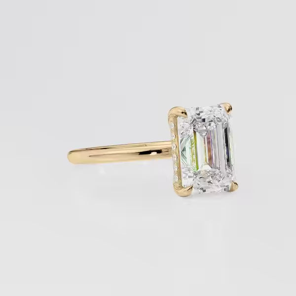 Emerald Cut Solitaire Diamond Engagement Ring