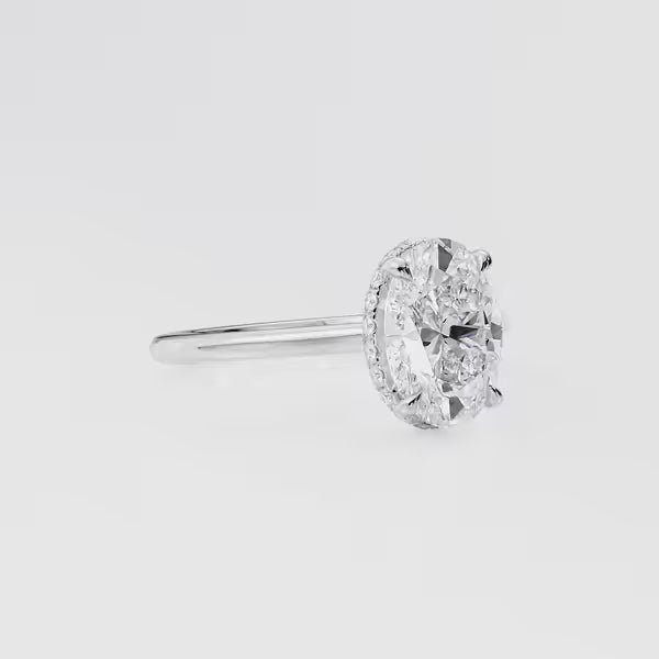 Oval Cut Solitaire Halo Ring