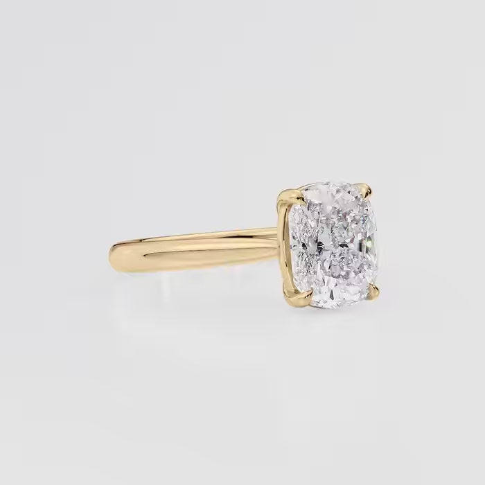 Cushion Cut Cathedral Diamond Engagement Ring Classic Bridal Jewelry