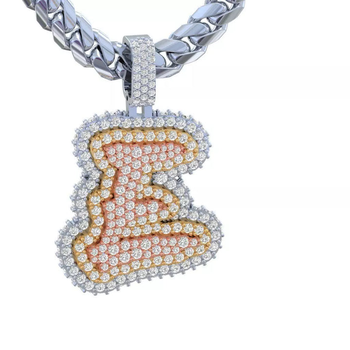 Iced Out E Letter Diamond Hip Hop Pendant