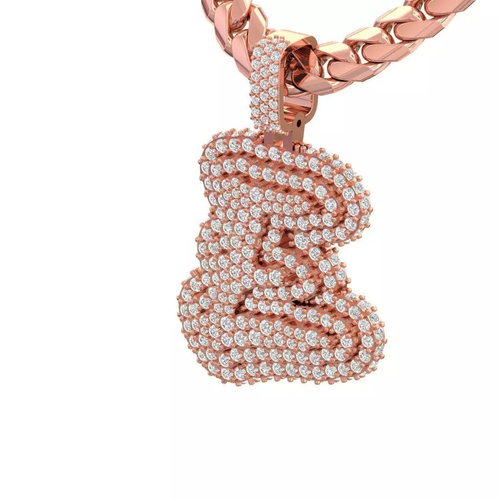 Iced Out E Letter Diamond Hip Hop Pendant