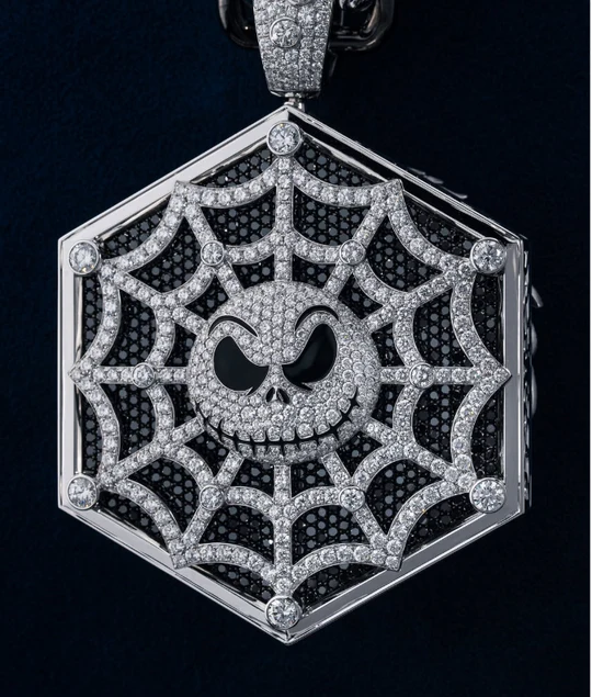 Spidy with Smiley Face Hexagon Pendant