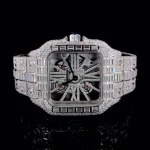 Cartier Skeleton Silver with Baguette Diamond Watch