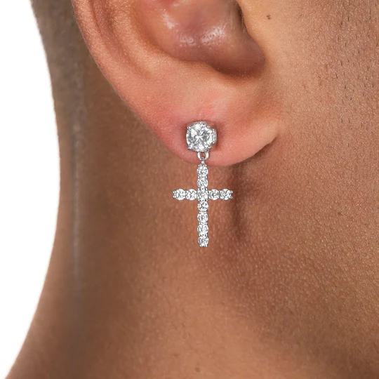 Studded Cross Earrings