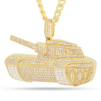Tank Pendant with Baguette and Round Diamond