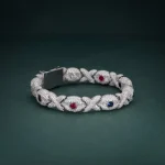 Evel Eye and X With Rubby Bracelet