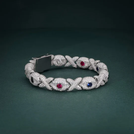 Evel Eye and X With Rubby Bracelet