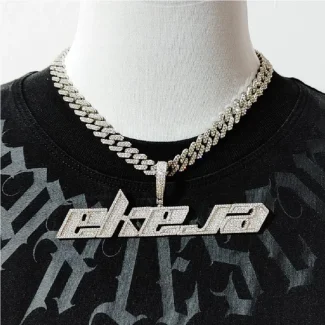 Customize Name Pendant with Stylish Font Iced-out Pendant