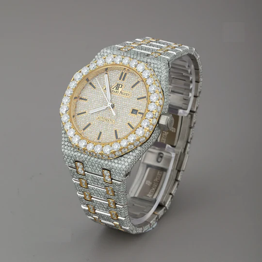 AP Gold Fully Iced-out Moissanite Diamond Watch