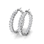 Marquise Cut Hoops Diamond Earrings for Women