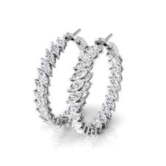 Marquise Cut Hoops Diamond Earrings for Women