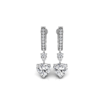 Heart, Pear & Round Cut Diamond Hoops Earrings for Women